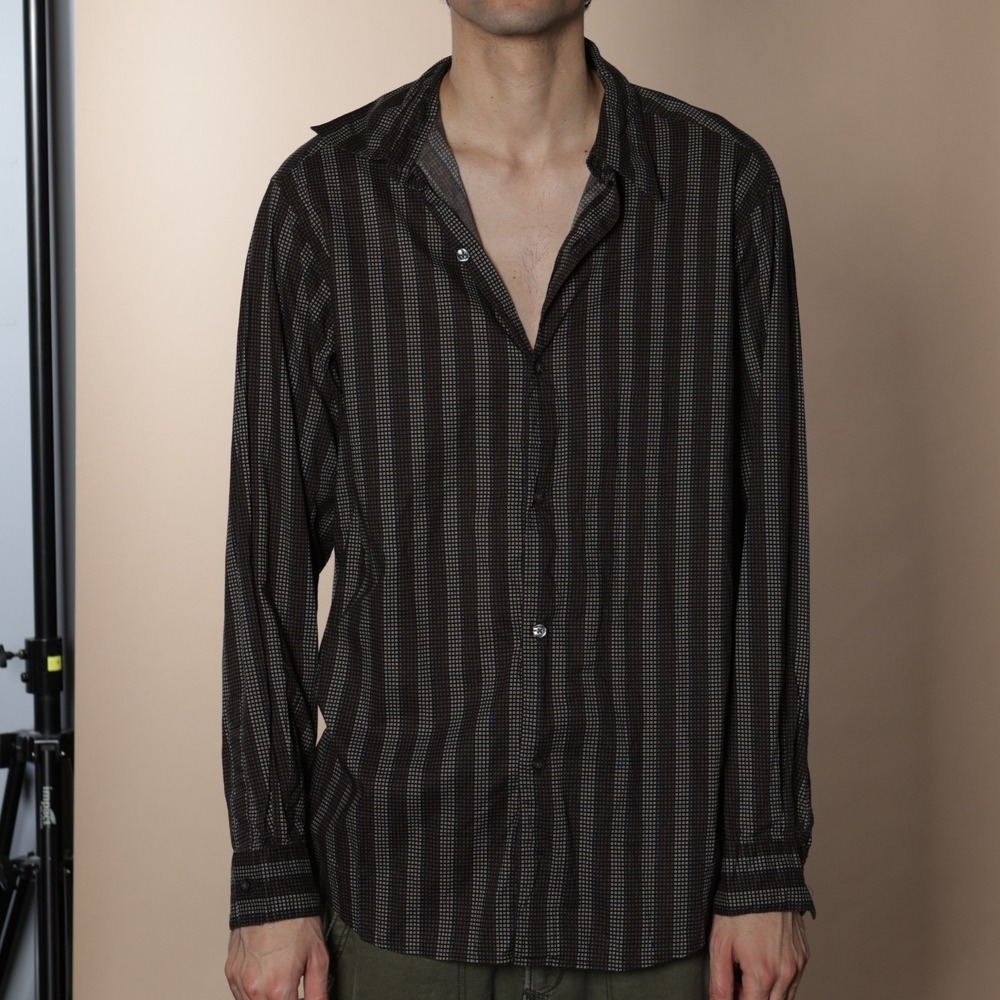 Concepts by Claiborne Mens XL Long Sleeve Dress Shirt Patterned Dark Brown